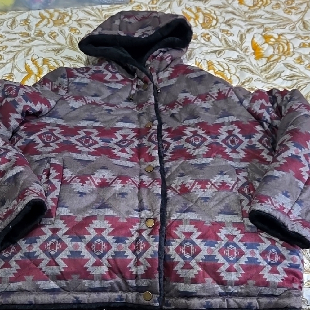 Azrwc Tribal Pattern Hooded Jacket